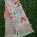 Women Party Fashion Saree with Floral Inspired Artwork