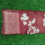Women Elegant Party Wear Saree with Floral Printed Detailing