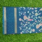 Women Linen Cotton Saree for Casual Sophistication with Clean Finish