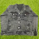 Color Splash Printed Denim Vest – Casual Wear Sleeveless