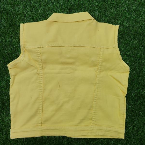 Minimal Plain Denim Vest – Clean Look Sleeveless Jacket