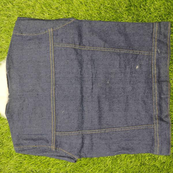 Bold Graphic Denim Vest – Statement Sleeveless Jacket